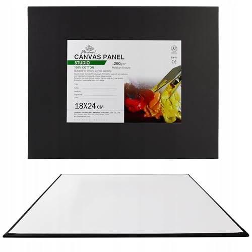 Phoenix Leinwand zum Bemalen - 18 x 24 cm 5 Stück - Canvas Vorgespannt - 260 g/m² - Sauerfreie Baumwolle Schwarz