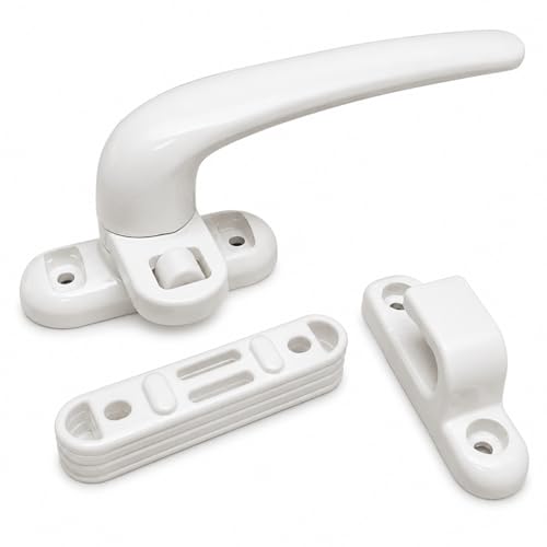Image of Aluminium Window Handle, Pack of 1, Domal Handle for Windows & Doors, Single Point Handle, Corrosion Free, Right Side, Replacement for Window & Sliding Doors (White)