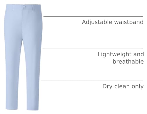 Image of Boys' Linen Pants Lightweight Flat Front Dress Pants Kids School Uniform