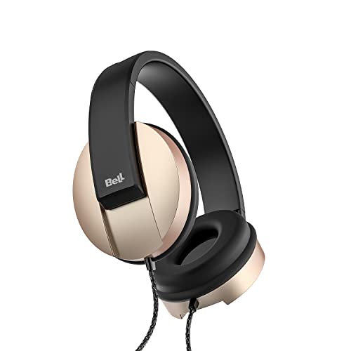 BeLL BLHP115A Wired on-Ear Headphone with Tangle Free Cable +3.5mm Jack,Headset with 18hz-24Khz Frequency Response & 32ohm Impedance,Flexible 2D axis Folding Mechanism Headphone (BLHP115A-Gold)