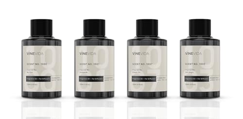 VINEVIDA (Pack of 4) Hotel Fragrance Collection Diffuser Oil - Hotel Scents Diffusers for Home - Cold Air Diffuser Oil - Hotel Scent Essential Oil, Diffuser Scents No. 1000, No.1001, No.1007, No.1003