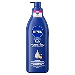 NIVEA Rich Nourishing Body Lotion (400ml), Rich 72H Hydration Moisturiser for Dry Skin Made with Deep Moisture Serum and Almond Oil, Intensive Hydration Body Lotion