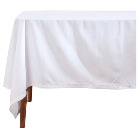 HOMESCAPES 100% Cotton Tablecloth with Stitch Edge Cover