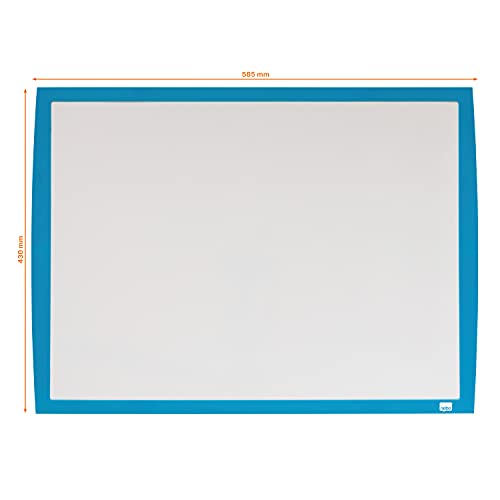 Nobo Kleines Magnetisches Whiteboard, Farbiger Rahmen, Wandmontage, Inklusive Passendem Zubehör, Zuhause/Büro, 585 x 430 mm, Blau, 2104176