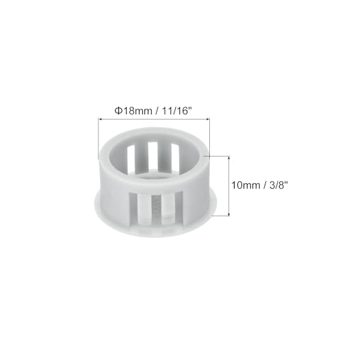 Image of MECCANIXITY 64PCS 18mm(11 /16 inch) Light Gray Plastic Hole Plugs, Flush Type Panel Hole Plugs Insert End Caps for Locking Hole Tubes Furniture Cabinet