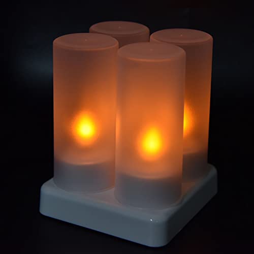 Luzes de vela sem chama, carregamento sem fio, recarregável, luzes de LED sem poluição, amarelo com