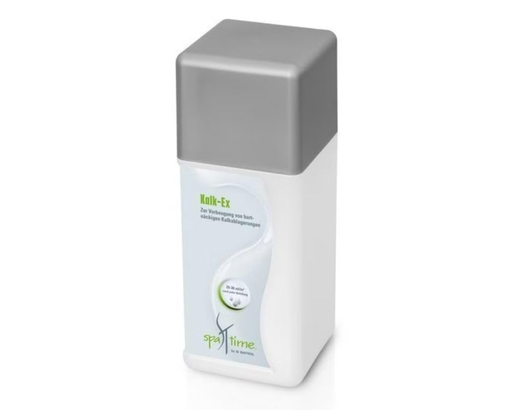 Bayrol SpaTime 2218200 by BAYROL - Kalk-Ex 1,0 L - flüssiger Härtestabilisator für,Whirlpools - verhindert verhindert die Bildung von Kalkablagerungen, Wassertrübungen und Wasserverfärbungen durch Metalle, Grau
