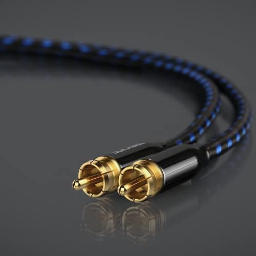 DuKabel Kabel do subwoofera cinch na cinch, cyfrowy kabel koncentryczny z 6N OFC mono cinch do domu, teatru, HDTV, subwoofera, odbiornika AV, systemów Hi-Fi - seria HiFi 1,2 m