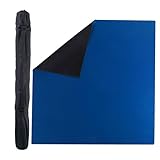 GSE Games & Sports Expert 32 x 32 Inches Rubber Anti-Slip Playmat, Mahjong, Dominoes, Poker Cards and Board Games Tabletop Cover Mat with Carrying Bag (Blue)