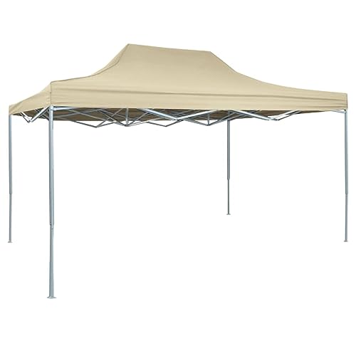 Tente de fête pliante 3x4 m en acier crème XJBTBA pour le camping