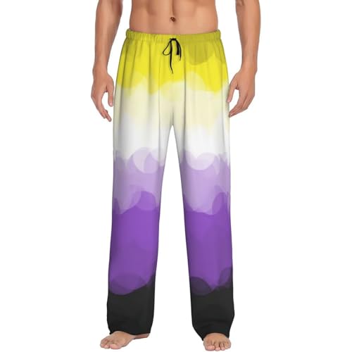 LGBTQ Nonbinary Pride Men's Pajama Pants Sleepwear Bottom Long Sleeve Sleep & Lounge Pants With Pocket
