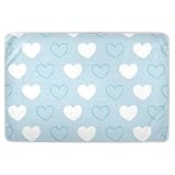 Almohadillas de entrenamiento Babybettunterlage mit abstrakter Kunst, Herz, Blau, Weiß, extra groß, wiederverwendbar, wasserabweisend, Bettnässer, rutschfeste Inkontinenzeinlagen für Babys, Jungen,