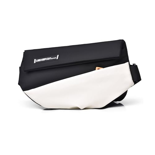 FANDARE Casual Sling Crossbody Shoulder Bag Backpack for Men Personal Flex Bags with Tripod Holder Strap Lightweight Chest Pack Everyday Carry Pack for Tactical Travel Work Black White