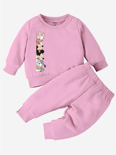 Image of Minicult Kids Cotton Co-ords Full Sleeve Sweatshirt and Pant Set with Character Print