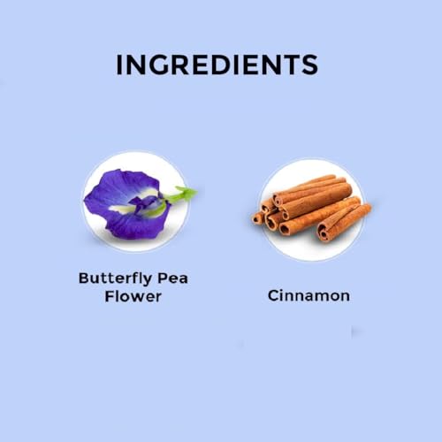 BLUE TEA - Butterfly Pea Flower Cinnamon Tea - 30 Tea Bags - Plant Based | ANTIOXIDANT RICH | Aparajita - Shankhpushpi | Herbal Tea - Caffeine Free - Flower Based - Detox Tea | Zipper Pack