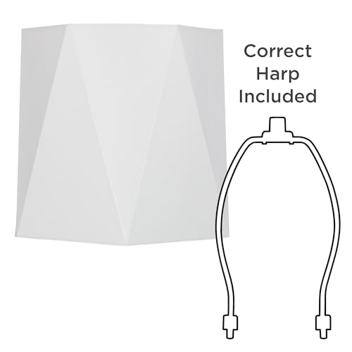 Springcrest ALS230710-18 11 Inch Top X 13 Inch Bottom X 11 Inch High X 11 Inch Slant Lamp Shade Replacement Medium White Sandstone Hexagon Modern Linen Fabric Spider Harp Finial thumb #5