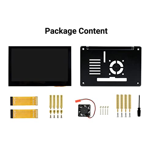 Image of Waveshare 4.3inch Capacitive Touch Display Compatible with Raspberry Pi 4B Comes with Protection Case 800x480 Resolution IPS Wide Angle MIPI DSI Interface