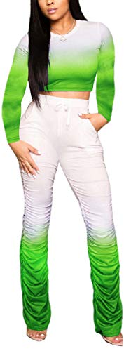 Two Piece Outfits for Women Long Sleeve T-Shirts Bodycon Sports Suit Outfit Tracksuit Jumpsuits Sportswear Set