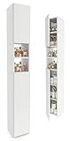 möbelkap Badezimmerschrank Weiß 24×31×172 cm – Badschrank Hochschrank schmal, modernes Badmöbel mit Türen & offenen Fächern, viel Stauraum für Handtücher und Kosmetik