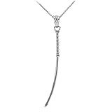  Damen Anhänger Halskette 925 Sterling Silber Katana Samurai Japanischen Langschwert (Kommt mit einem 45cm Kette)