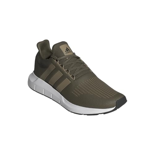 adidas Men's Swift Run 1.0 Sneaker, Olive Strata/Blanch Cargo/White, 72
