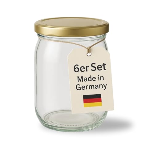 BigDean 6 Stück 1 Liter Einmachgläser mit extra großer Öffnung MADE IN GERMANY BigDean 6 Stück 1 Liter Einmachgläser mit extra großer Öffnung MADE IN GERMANY