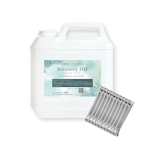 業務用 大容量 マッサージオイル ボディオイル ローション エステ 水溶性 セレニティオイル 5L(6.25kg) マッサージオイルに滑らかなとろみを生み出す「とろみスティック」10本付き