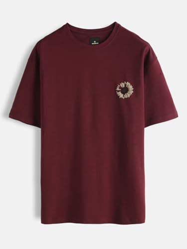 Image of WROGN Men's 220 GSM Cotton Blend T-Shirt | Relax Repeat Puff Print Front & Back | Oversized Fit