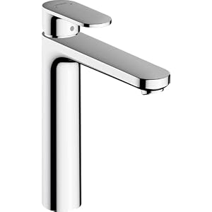hansgrohe Vernis Blend - grifo lavabo sin desagüe, grifo monomando lavabo 190 mm, mezclador monomando lavabo ahorro de agua (EcoSmart), cromo, 71582000