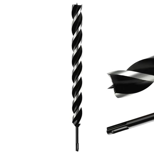 MOXPIFY Punta a trivella extra lunga, 30 mm x 460 mm, SDS Plus, punte per trapano a coclea per legno per la lavorazione del legno