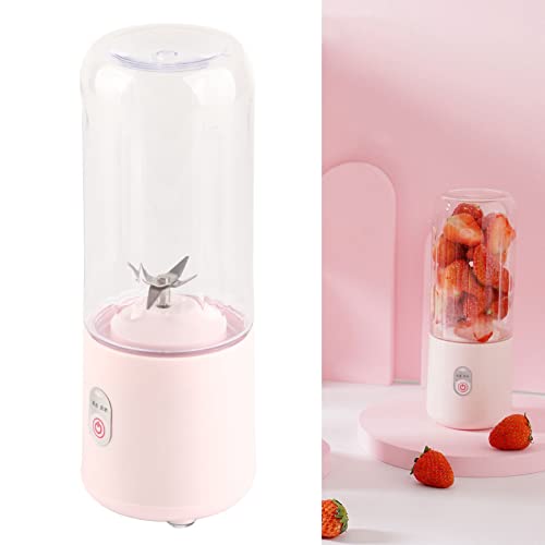 Licuadora Portátil, Fabricante de Batidos de la Botella de Licuadora Eléctrica con 6 Cuchillas de Hoja de 500 Ml Mini Jugo Rosado Extractor USB Jugo de Carga para Frutas Verduras