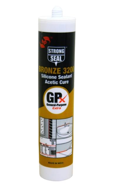 HP Strong Seal 3200 GP Bronze Silicone Sealant – General Purpose Acetic Cure, Weatherproof Sealant for Glass, Aluminium, UPVC & Ceramics (260ml) (Pack of 2)-image-38