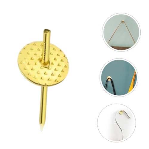 Image of DOITOOL Gold Flower Push Pins Set 50pcs Metal Picture Hanging Nails for Wall Art Frame Hanging Accessories Photo Display Hooks for Home and Office