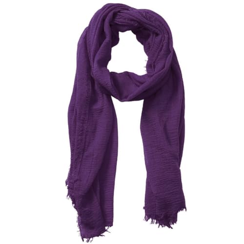 Image of Cotton Blend Scarf for Women Men Soft Lightweight Long Shawl Wrap