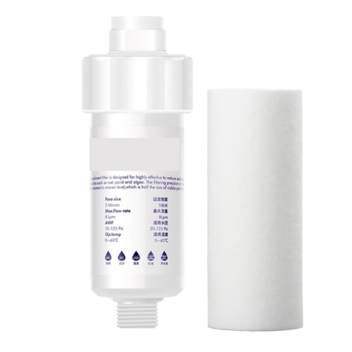 1pc Water Purification Pre-Filter for Household Use - Replaceable Cotton Cartridge for Washing Machine, Toilet, Shower(A1)