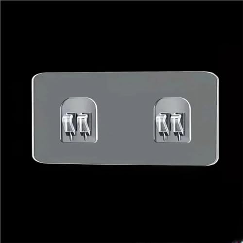 Lkq-�V�����[�t�b�N Transparent Self-Adhesive Hook Hanger Wall Storage Rack Fixing Patch Strong No-Punch Snaps For Kitchen Bathroom, 10p