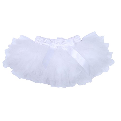 BabyPreg tutú de la Falda de niña, de 6 Capas de la Bailarina (6-12 Meses, Blanco)