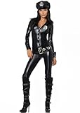 Leg Avenue 4 Piece Officer Payne Lame Jumpsuit Badge Belt And Hat
