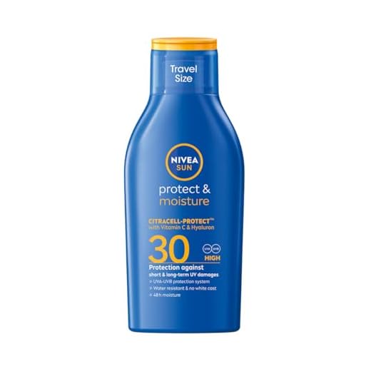 NIVEA SUN Protección y Cuidado de la Leche solar SPF 30 tamaño de viaje (100 ml), protector solar para 48 h de humedad, protección solar instantánea contra los rayos UVA/UVB
