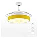 Wentylator sufitowy z oświetleniem, zdalnie sterowany żyrandol, niewidoczny wentylator sufitowy, do salonu, jadalni, sypialni (kolor : żółty)