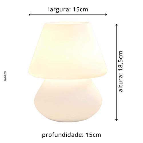 Abajur Bella Iluminação Disc No Voltagev Branco