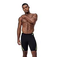 Speedo Hyperboom Splice Jammer Swimming Trunks | Quick Drying | Training | Fitness | Chlorine Resistant Jammer pour Homme, Black/Hyper Yellow, 34