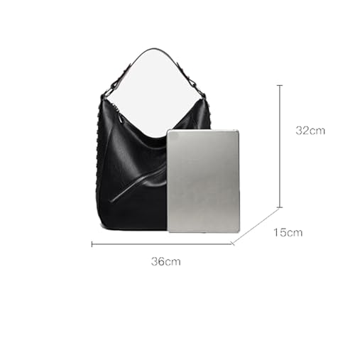 Shoulder bag Vintage PU Leather Handbag for Women Large Capacity Shoulder Messenger Tote Crossbody Bag2