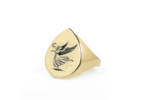 Cadeau personnalisé pour elle : bague ange or 14k en forme de poire