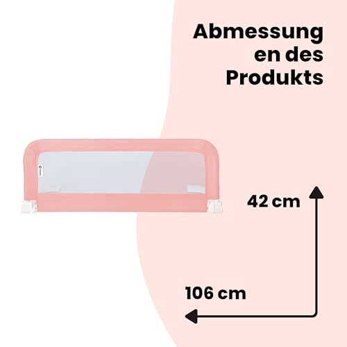 Safety 1st Tragbares Bettgitter 106 × 42 cm, Rosa – Ansicht 5