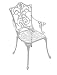 Produktbild DEGAMO Gartensessel Gartenstuhl Jugendstil mit Armlehnen in Nostalgie Optik aus Aluguss Weiss, rostfrei und wetterfest, Outdoor