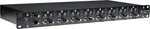 Арткы view of the Mackie HM-800 showing power input, main inputs, main outputs, and auxiliary inputs.