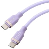 エレコム USB Type C ケーブル 0.3m 短い 100W PD対応 高速充電 シリコン素材 なめらか やわらか 【 MacBook/iPad/Galaxy/Android スマホ タブレット 等対応 】 【iPhone 16 シリーズ 対応検証済】 ソフトラベンダー MPA-CCECSS03PU