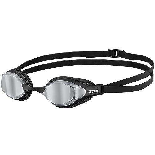 ARENA Unisex Adult Air-Speed Anti-Fog Racing Swim Goggles for Men and Women Special Air Seals Technology Mirror Lens, Silver/Black by ARENA - Used condition - US$21.70