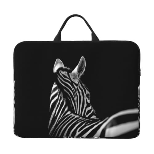 Housse pour ordinateur portable 14 pouces Oxford noir et blanc avec poignée